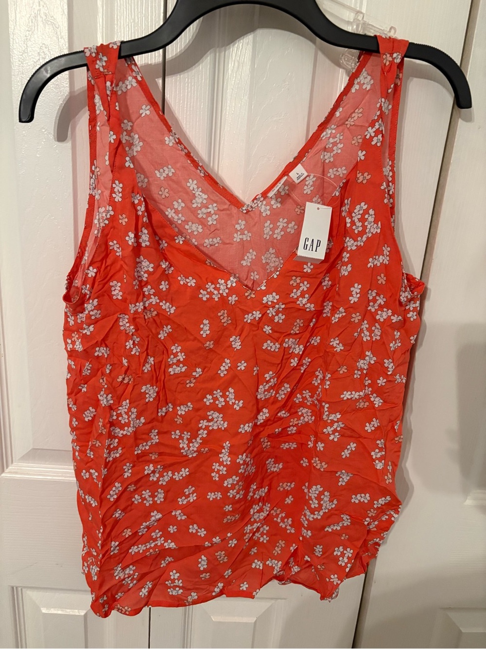 GAP Coral Red Floral V-Neck Camisole